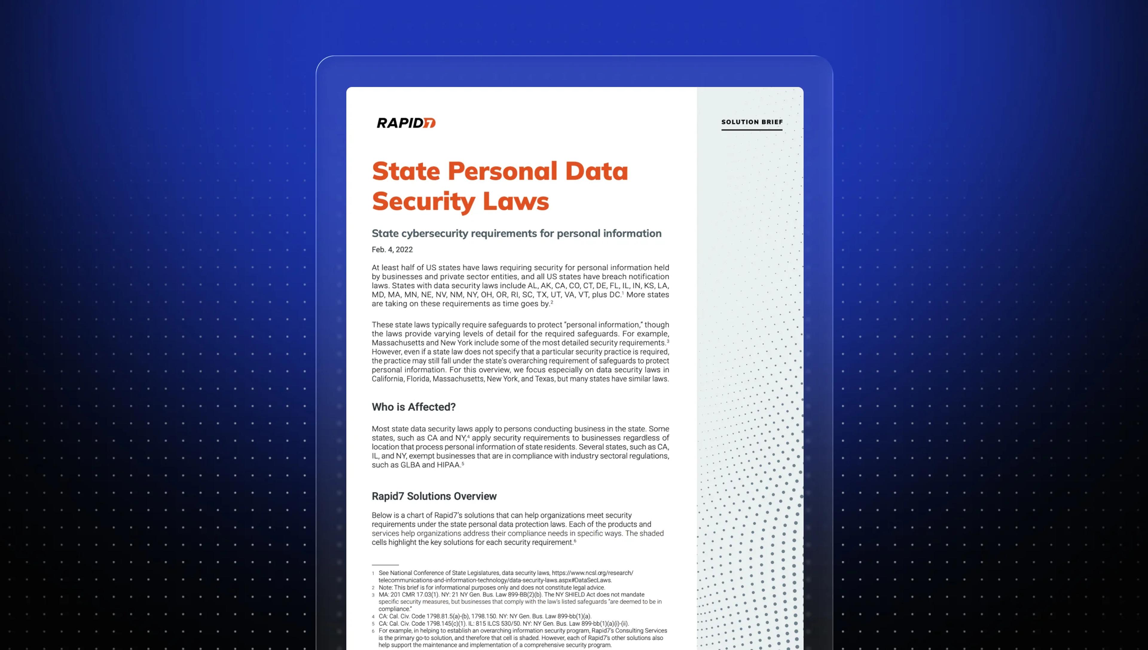 State personal data security laws