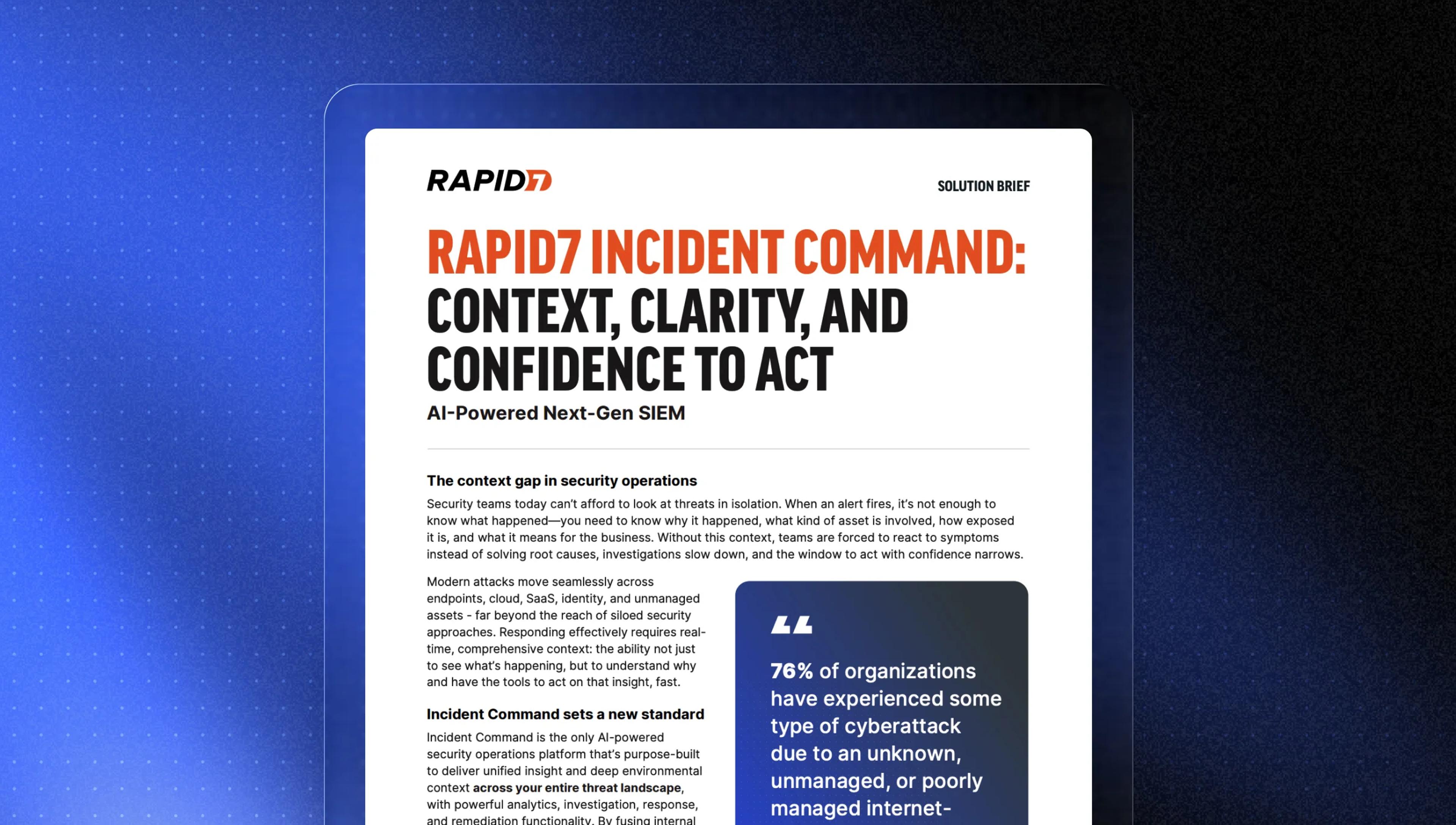 Incident Command Brief