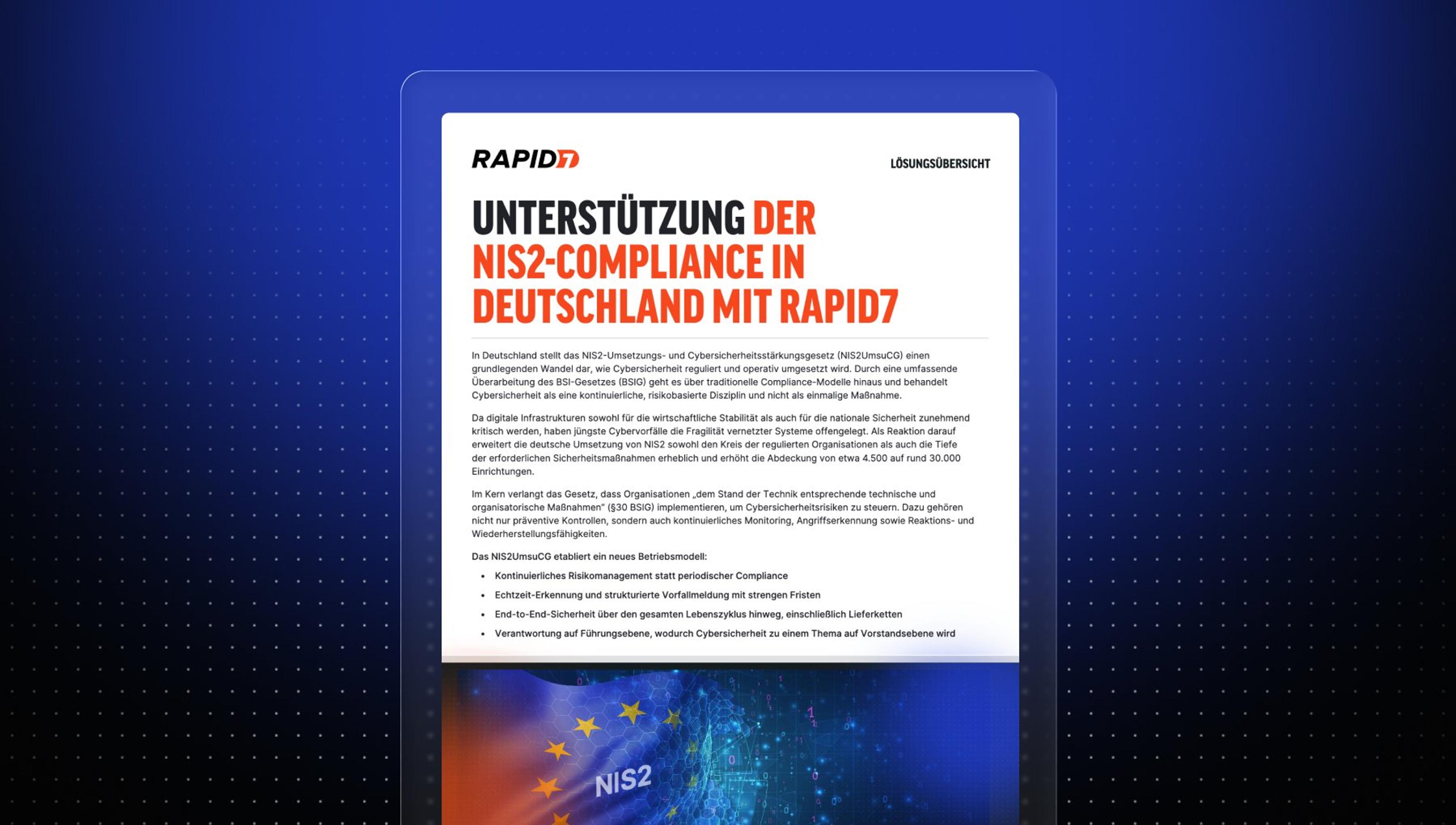NIS2-Compliance in Deutschland mit Rapid7